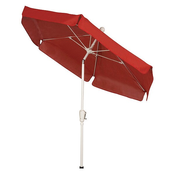 Fiberbuilt Garden Tilt Umbrella CrankW/Red, 7.5 ft. - 7GCRW-T-RED