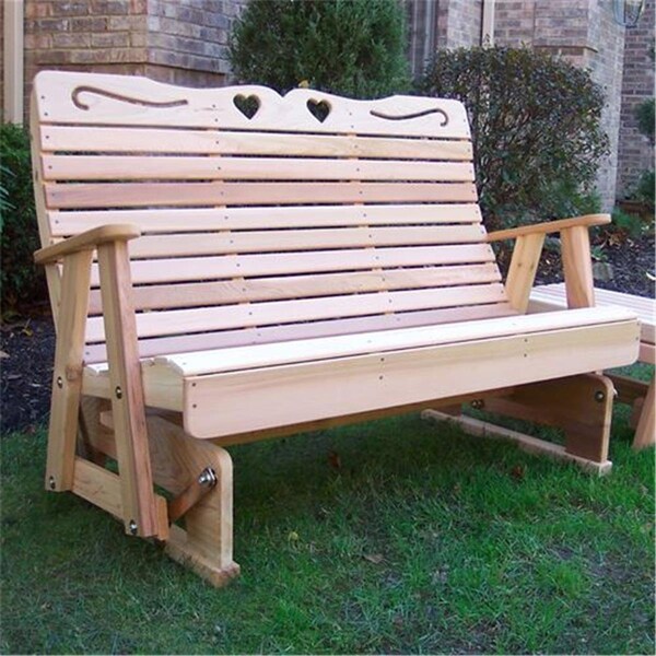 Creekvine Designs 6 ft. Cedar Royal Country Hearts Rocking Glider - WF1225CVD