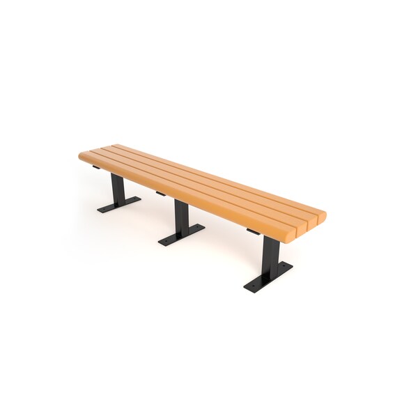 Frog Furnishings Cedar 6' Creedside Bench Surface Mount w/ Black Frame - PB 6CEDCRK