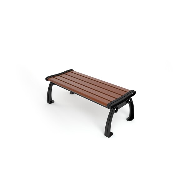 Frog Furnishings Brown 4' Heritage Backless Bench with Black Frame - PB 4BROBFHERBAC