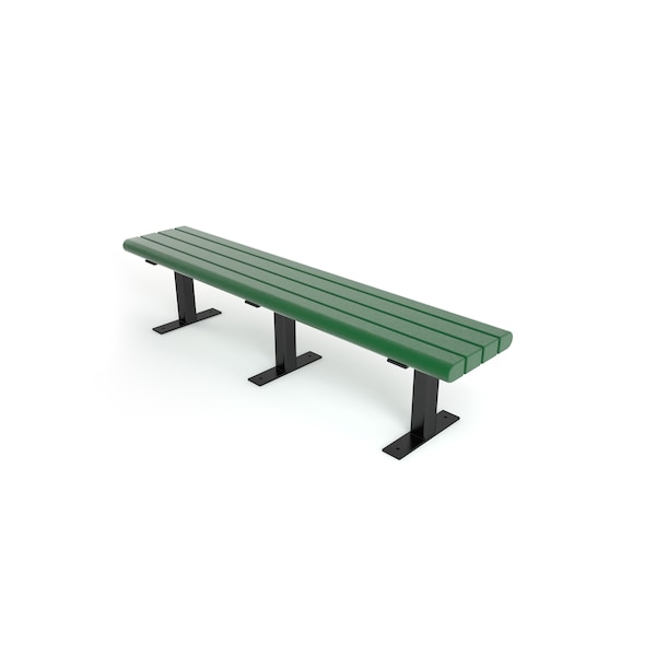 Frog Furnishings Green 6' Creedside Bench Surface Mount w/ Black Frame - PB 6GRECRK