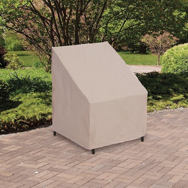 Mr. Bar-B-Q Patio Chair Cover, 33 in L, 33 in W, 28 in H, Polyester, Taupe - 07834BBGD