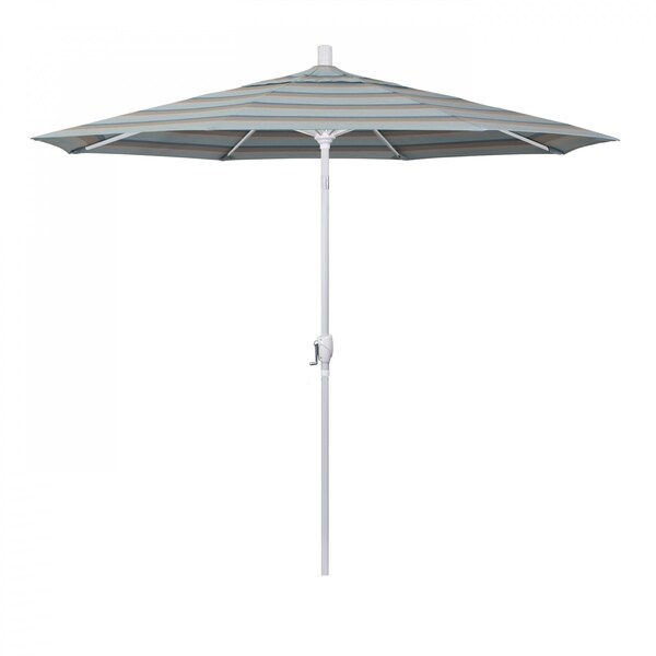 California Umbrella 7.5' White Aluminum Market Patio Umbrella, Sunbrella Gateway Mist - 194061338193