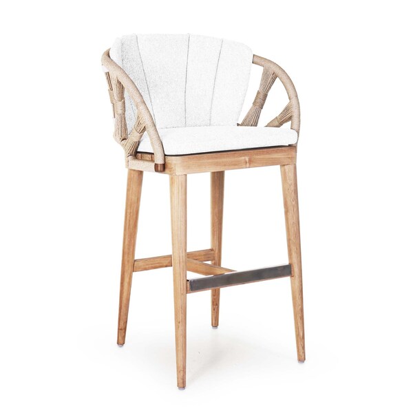 Skyline Design Krabi Barstool with Sunbrella Cushion - 24109-RNAT-CUSH