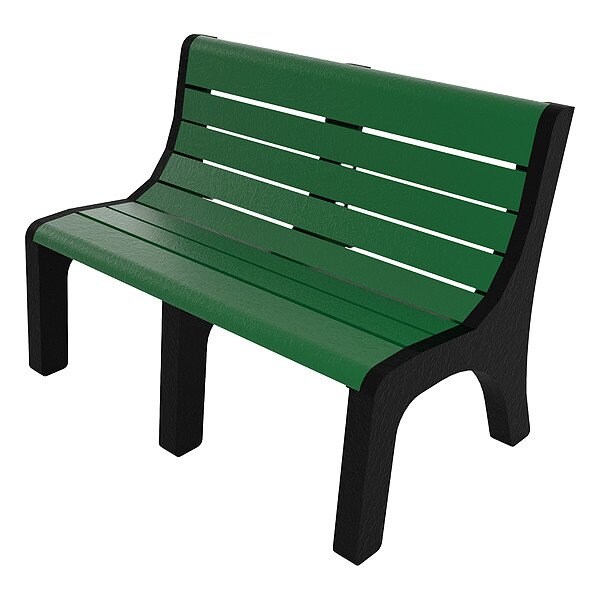 Ultrasite Outdoor Bench, 48 in L, Green - PB 4GRENEW