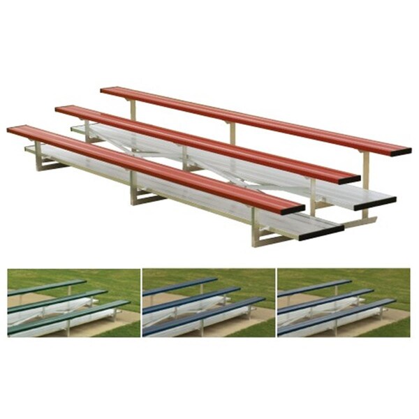Ssn 3 Row 21 ft. Powder Coated Bleachers, Blue - NB0321CB