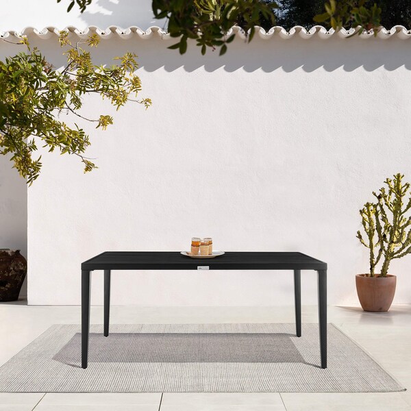 Armen Living Aileen Outdoor Patio Dining Table in Aluminum - 840254333215