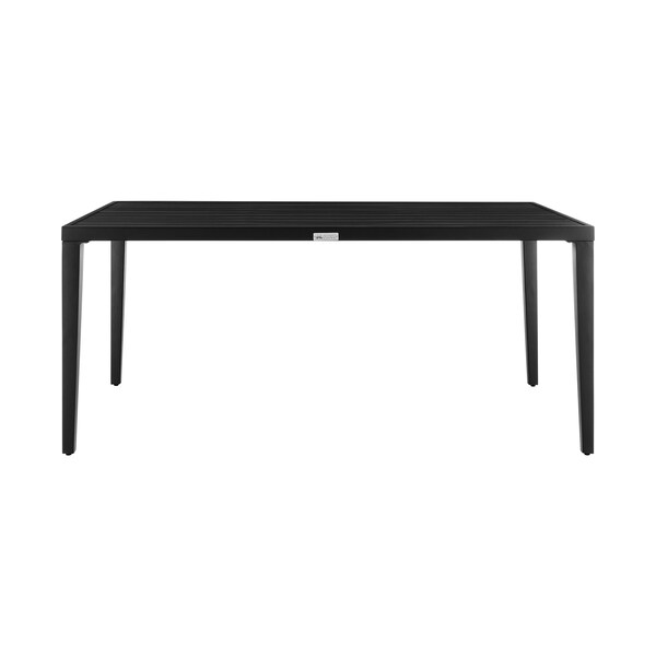 Armen Living Aileen Outdoor Patio Dining Table in Aluminum - 840254333215