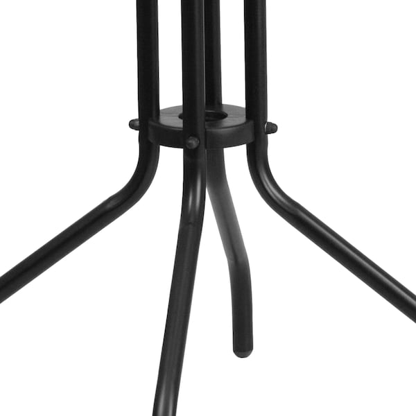 Flash Furniture Bellamy 23.75'' Round Tempered Glass Metal Table - TLH-070-1-GG