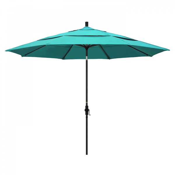 California Umbrella Patio Umbrella, Octagon, 110.5" H, Sunbrella Fabric, Aruba - 194061015414