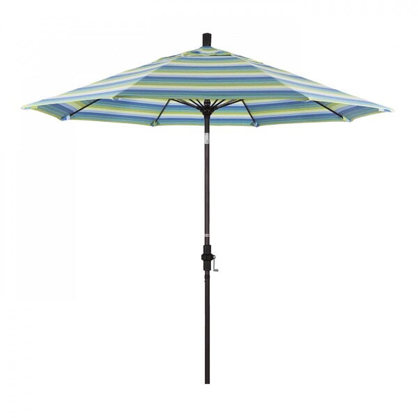 California Umbrella Patio Umbrella, Octagon, 101" H, Sunbrella Fabric, Seville Seaside - 194061026021