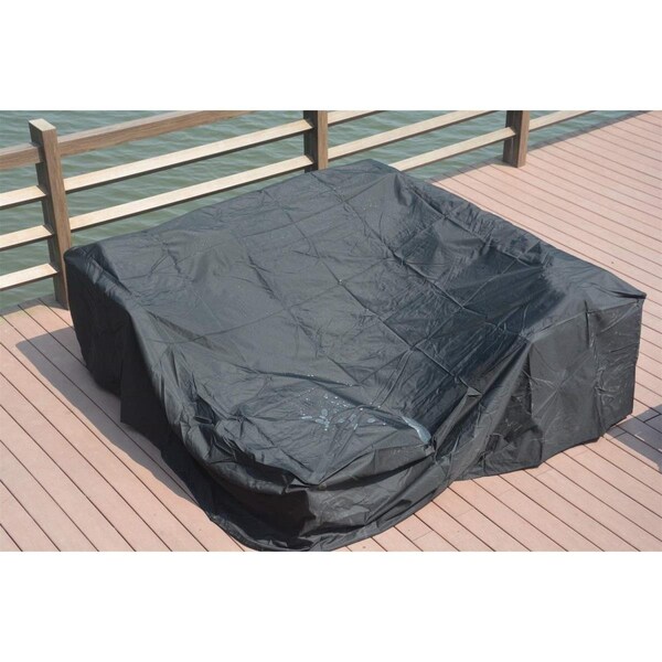 Direct Wicker Bambi Square Patio Dining & Sofa Set Cover; Black - 91 x 91 x 28 in. - RC-1402