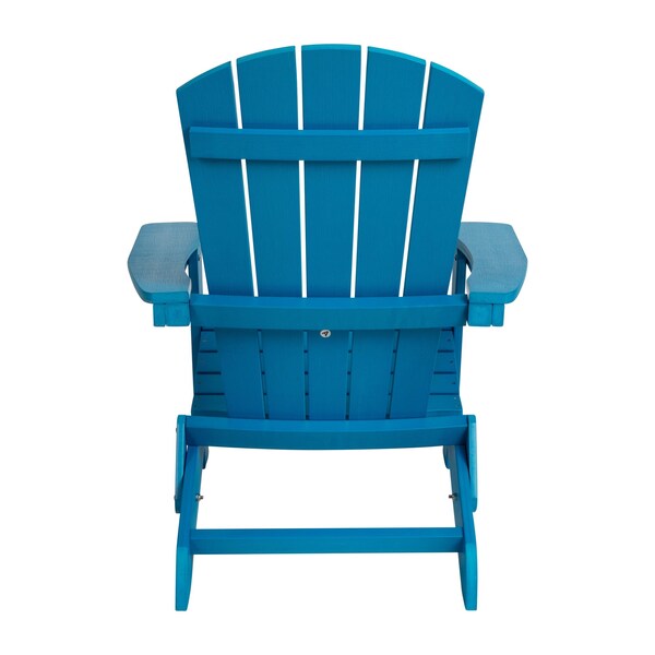 Flash Furniture Blue All-Weather Folding Adirondack Chairs, PK 4 - 4-JJ-C14505-BLU-GG