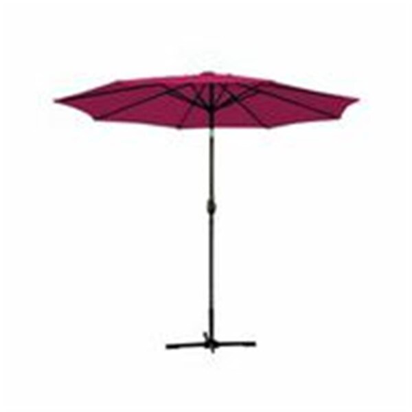 Propation 9 Ft. Aluminum Patio Market Umbrella Tilt with Crank - Burgundy Fabric & Black Pole - PR335436