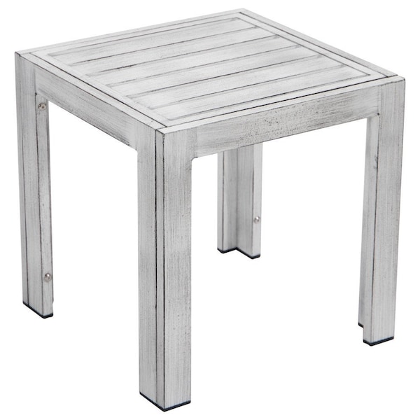 Leisuremod Chelsea Modern Aluminum Patio Side Table, Weathered Grey - CT18WGR