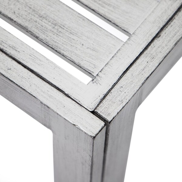 Leisuremod Chelsea Modern Aluminum Patio Side Table, Weathered Grey - CT18WGR