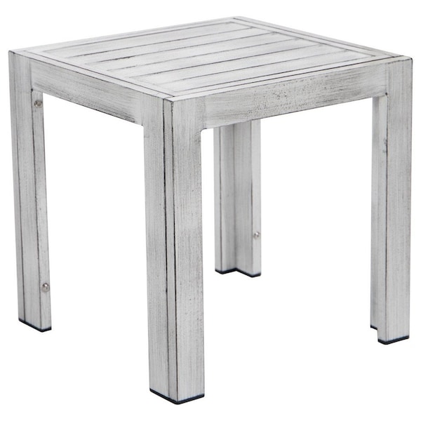 Leisuremod Chelsea Modern Aluminum Patio Side Table, Weathered Grey - CT18WGR