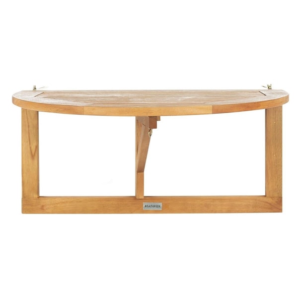 Safavieh 16.5 x 27.6 x 13 in. Owens Natural Balcony Half Table - PAT7045A