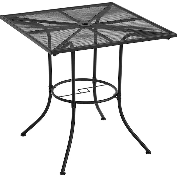 Global Industrial Interion 36 Square Outdoor Counter Height Table, Steel Mesh, Black - 262093