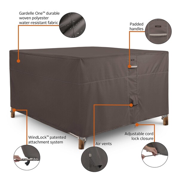 Classic Accessories Ravenna Patio Bar Table and Chair Set Cover, 66 x 66 x 34 in. - 56-480-015101-EC