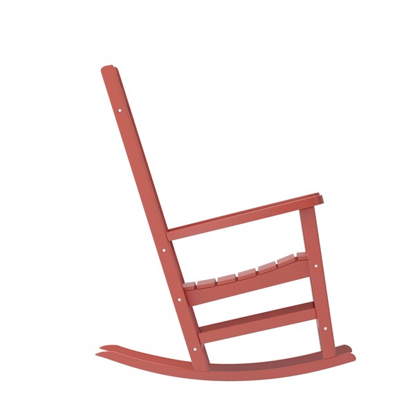 Flash Furniture Winston All-Weather Poly Resin Rocking Chair in Red - JJ-C14703-RED-GG