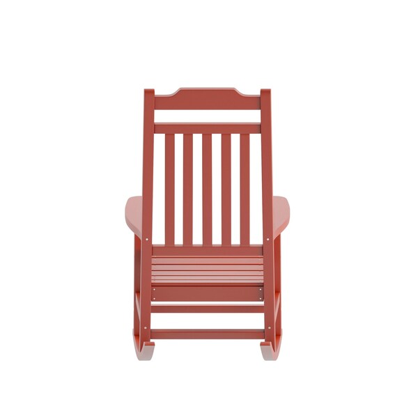 Flash Furniture Winston All-Weather Poly Resin Rocking Chair in Red - JJ-C14703-RED-GG