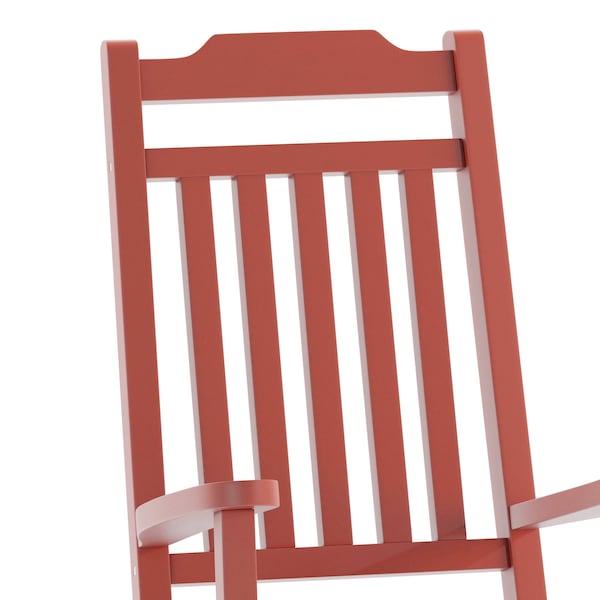 Flash Furniture Winston All-Weather Poly Resin Rocking Chair in Red - JJ-C14703-RED-GG