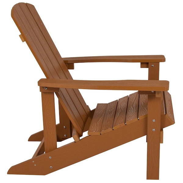 Flash Furniture Teak Poly Resin Adirondack Chair 2PK - 2-JJ-C14501-TEAK-GG