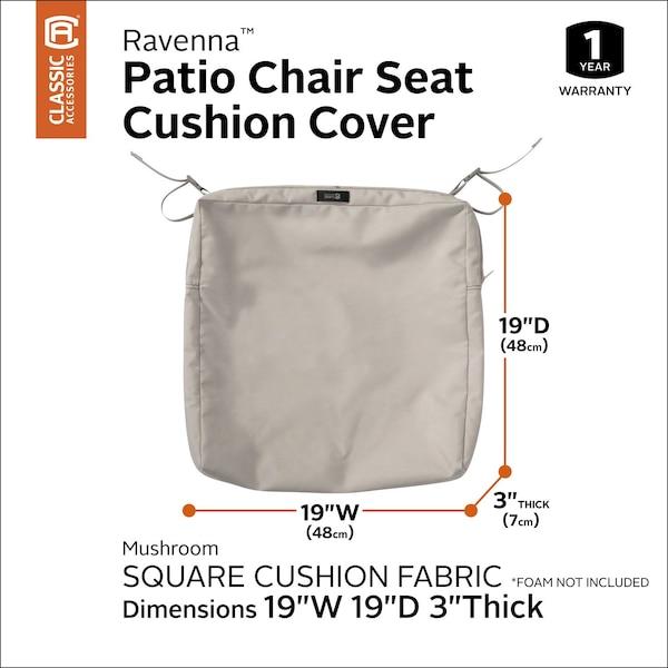 Classic Accessories Ravenna Patio Cushion Slipcover, 19" - 60-388-016401-RT