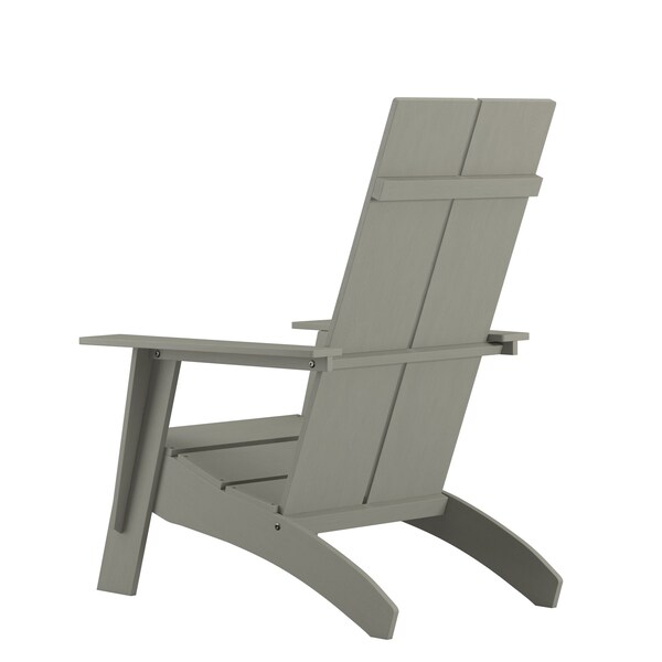 Flash Furniture Gray Modern Dual Slat Back Adirondack Chair - JJ-C14509-GY-GG