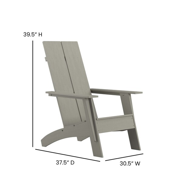 Flash Furniture Gray Modern Dual Slat Back Adirondack Chair - JJ-C14509-GY-GG