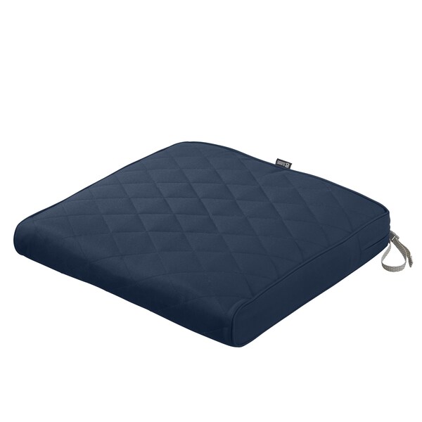 Classic Accessories Montlake Quilted Patio Cushion, Navy, 21"x19"x3" - 62-009-NAVY-EC