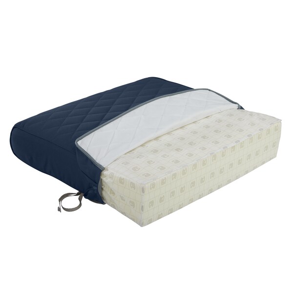 Classic Accessories Montlake Quilted Patio Cushion, Navy, 21"x19"x3" - 62-009-NAVY-EC