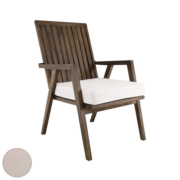 Elk Home Teak Garden Patio Chair Cushion In Cream - 2317014CO