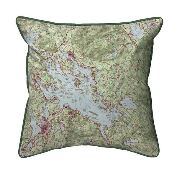 Betsy Drake Betsy Drake ZP967 22 x 22 in. Lake Winnipesaukee; NH Nautical Map Extra Large Zippered Indoor & Outdoor Pillow - ZP967