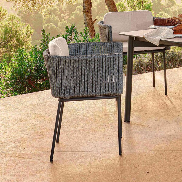 Skyline Design Boston Dining Armchair with Sunbrella Cushion - 24157-LGFRD-CUSH