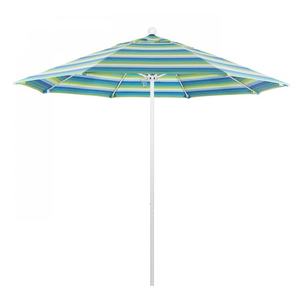 California Umbrella Patio Umbrella, Octagon, 103" H, Sunbrella Fabric, Seville Seaside - 194061007495