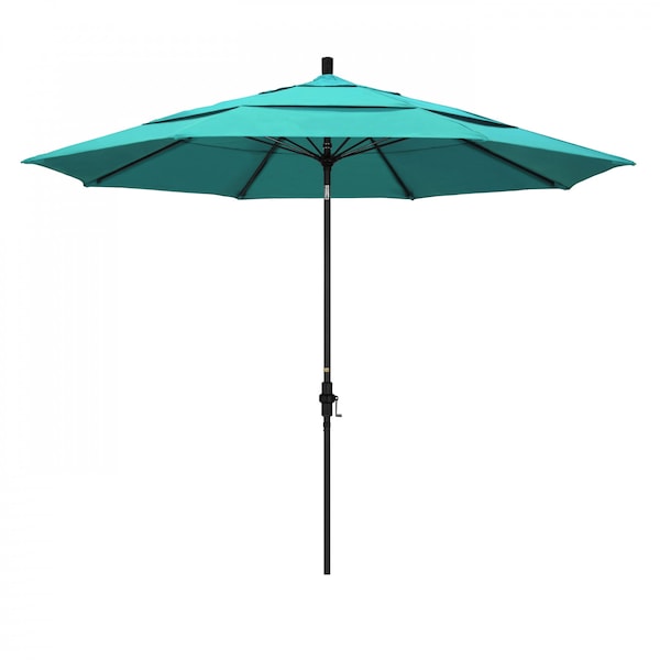 California Umbrella Patio Umbrella, Octagon, 109.5" H, Sunbrella Fabric, Aruba - 194061022375