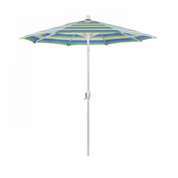 California Umbrella Patio Umbrella, Octagon, 95.5" H, Sunbrella Fabric, Seville Seaside - 194061030585