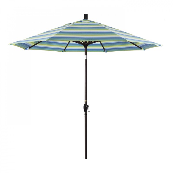 California Umbrella Patio Umbrella, Octagon, 101" H, Sunbrella Fabric, Seville Seaside - 194061033203