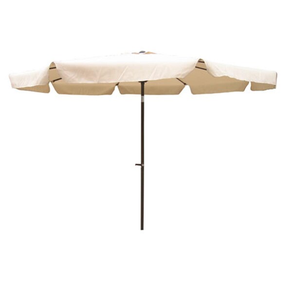 International Caravan YF-1104-3M and BE Outdoor 10 Foot Aluminum Umbrella with Flaps Beige - YF-1104-3M/BE