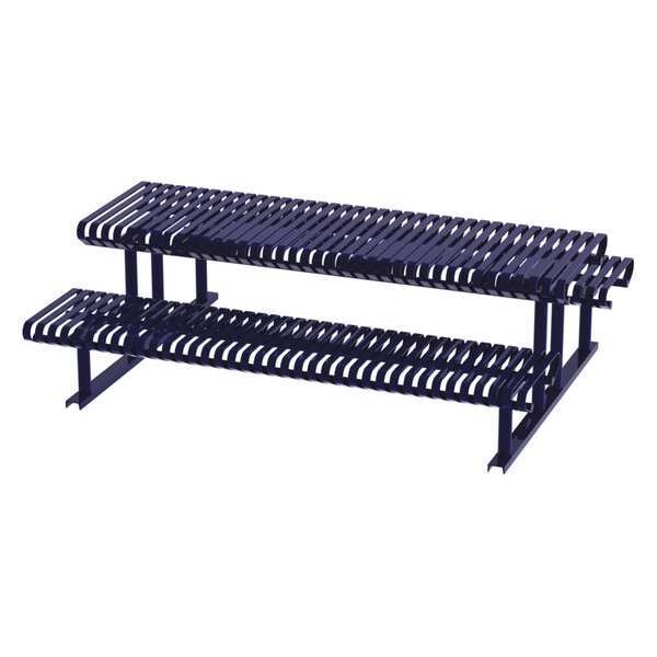 Thomas Steele Rectangle Picnic Table, Blue, Steel, 6 Seats, 94 in L, 30 in H Overall Slat - CRTP-8S-FS-MBL