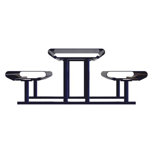 Thomas Steele Rectangle Picnic Table, Blue, Steel, 6 Seats, 94 in L, 30 in H Overall Slat - CRTP-8S-FS-MBL