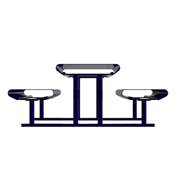 Thomas Steele Rectangle Picnic Table, Blue, Steel, 6 Seats, 94 in L, 30 in H Overall Slat - CRTP-8S-FS-MBL