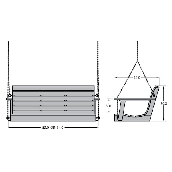 Highwood Usa Weatherly Porch Swing 4ft - AD-PORW2-ACE
