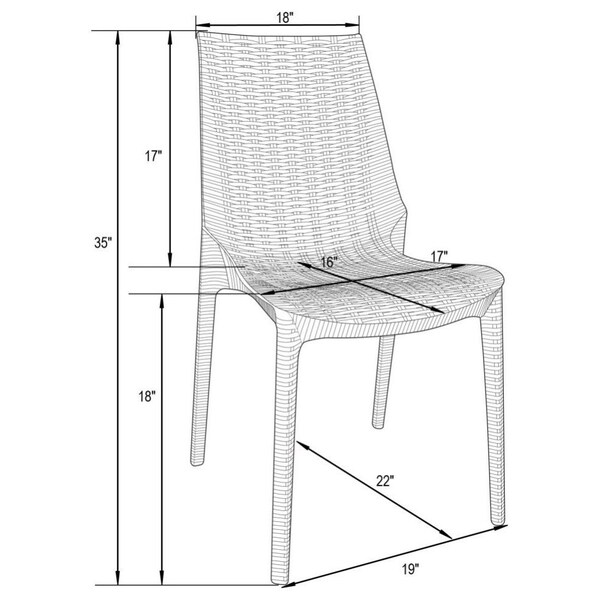 Leisuremod Kent Outdoor Dining Arm Chair, Black, 2PK - KCA21BL2