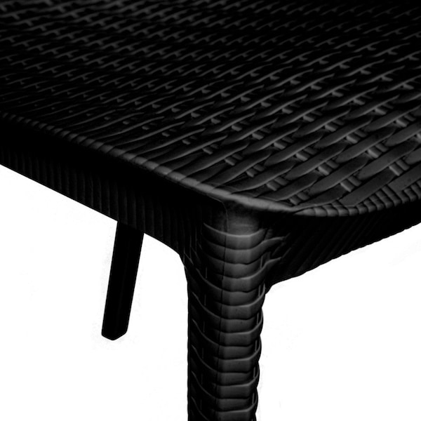 Leisuremod Kent Outdoor Dining Arm Chair, Black, 2PK - KCA21BL2
