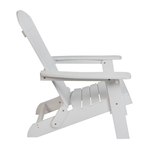 Flash Furniture All-Weather Folding Adirondack Chair in White - JJ-C14505-WH-GG