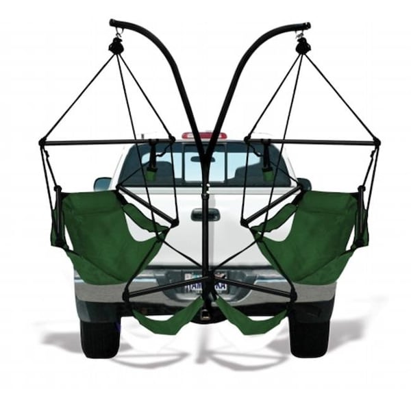 Kings Pond KingsPond  40502-KP Hammaka Trailer Hitch Stand with Hunter Green Hammaka Chairs Combo - 40502-KP