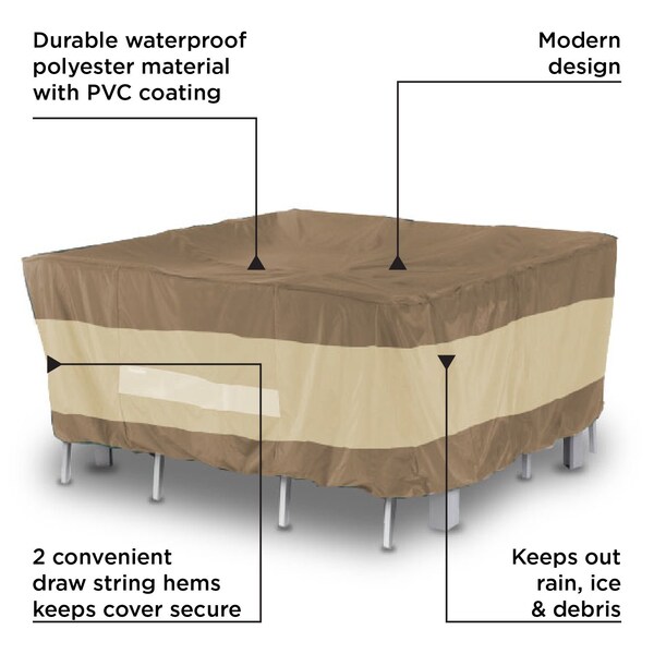 Anyweather Square Patio Table with Chairs Outdoor Cover - AWPC06